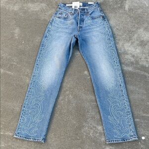 NWT Levi’s x Beyonce 501 Curve Jeans in Western Crystal - Dark Wash